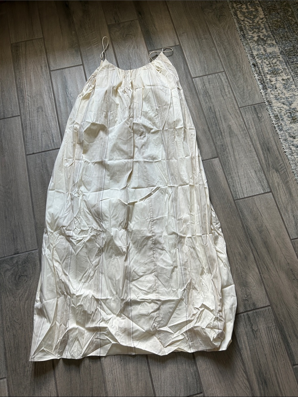 Faithfull the Brand Cream Maxi Slip Dress with Spaghetti Straps